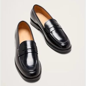 Banana Republic Black Italian Leather Penny Loafer Size 9